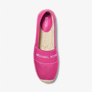 Michael Kors Vicky Logo Canvas Slip-On Espadrille in WILD BERRY